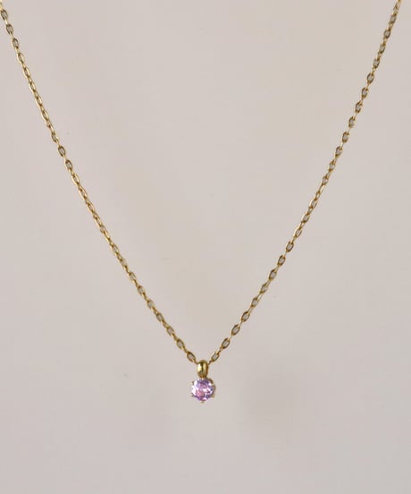 【金アレ対応】桜ピンクジルコニアネックレス 3mm