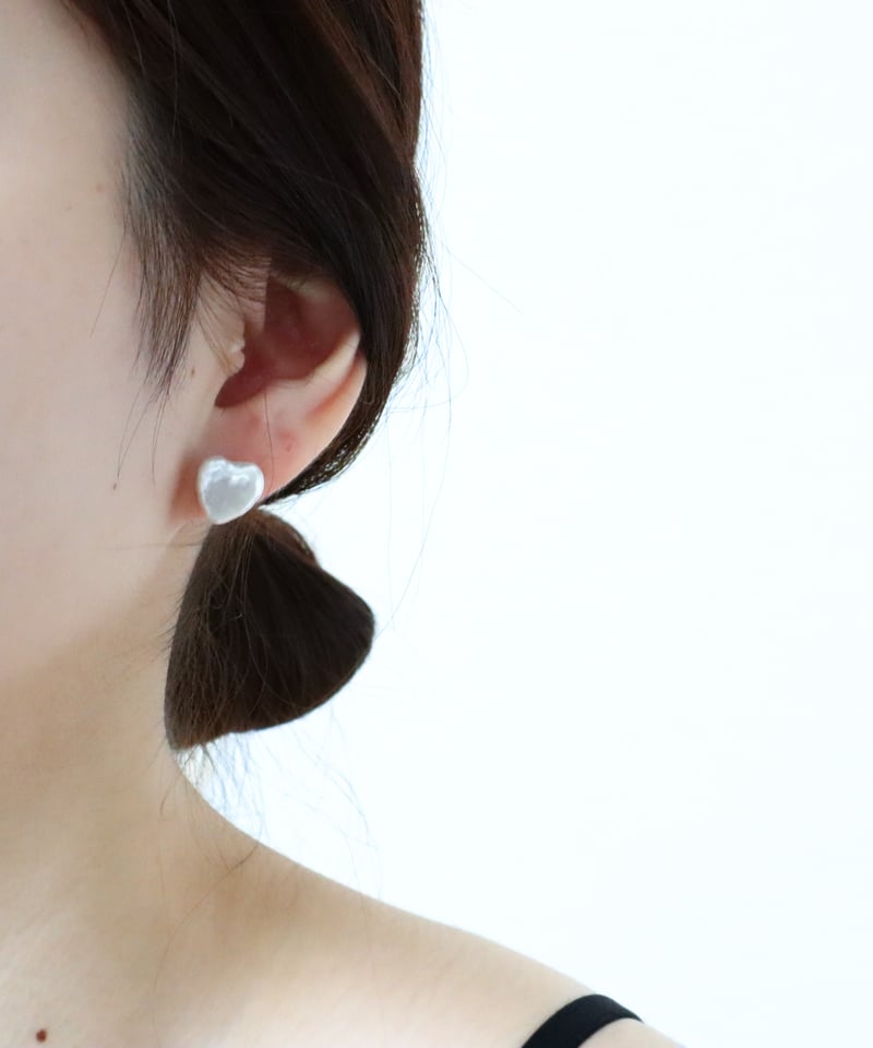金アレ対応】ハート淡水パールピアス | mikka 金アレ対応】ハート淡水パールピアス | mikka
