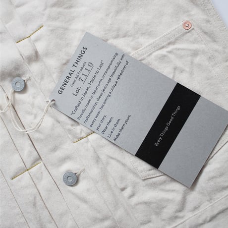 Lot.7110W / 2 Pockets Solid White Denim Jacket