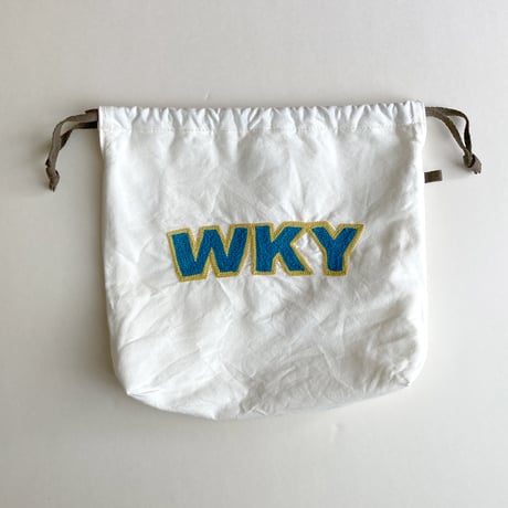 きんちゃく 中　"WKY" 和歌山 刺繍