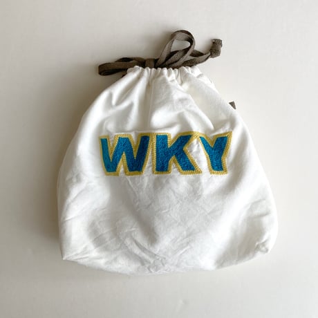 きんちゃく 中　"WKY" 和歌山 刺繍