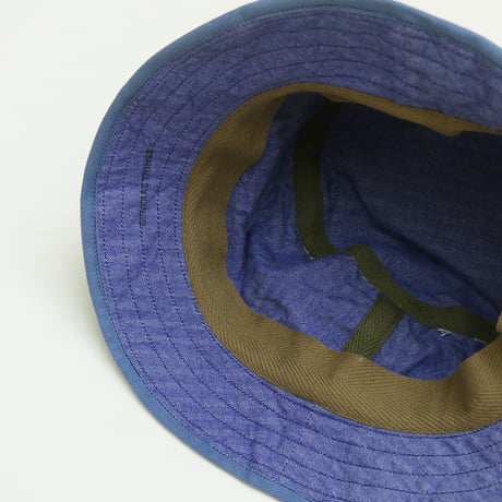 HBT BUCKET HAT / ヘリンボーン バケットハット <ブルー>