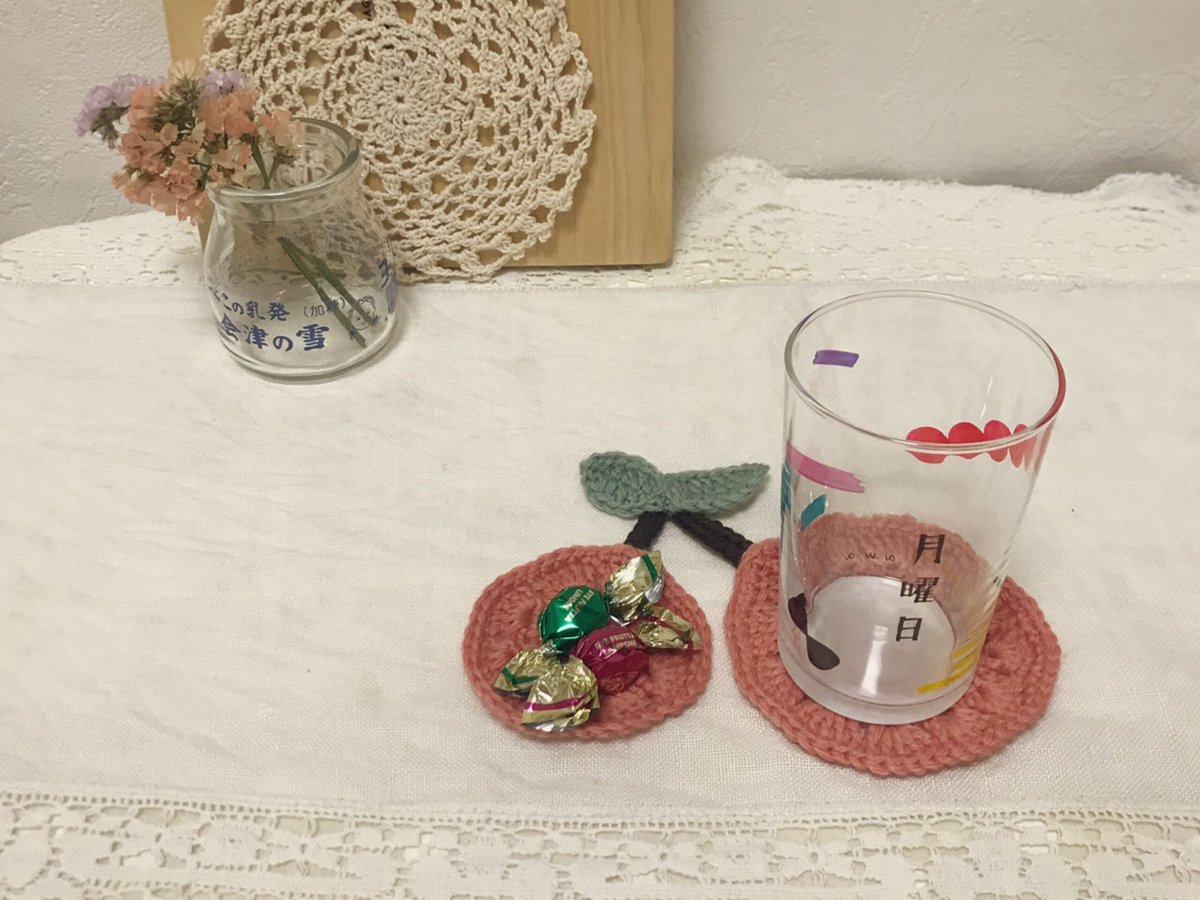 さくらんぼ コースター レッド | :: biscuit ::