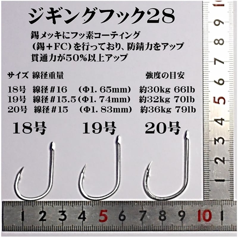 アシストフック メタルジグ ジギング リア フロント ジギングフック 28