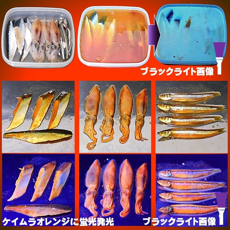 集魚剤 紫外線加工液 釣り餌 用 ケイムラパープル オレンジ190ml2色組