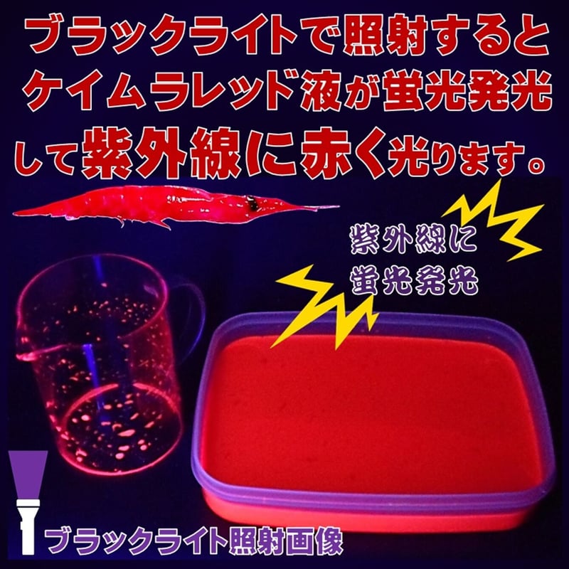 紫外線加工液 集魚剤 釣り餌 用 ケイムラレッド オレンジ190ml2色組