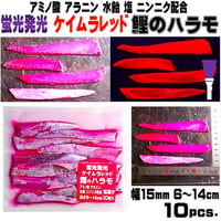 アキアジ 仕掛け アキアジ 餌 アカムツ仕掛け アカムツ 餌 釣り餌 アミノ酸 アラニン 激臭にんにく 水飴配合 紫外線 蛍光発光 ケイムラレッド カツオ ハラモ 塩漬け 10枚入