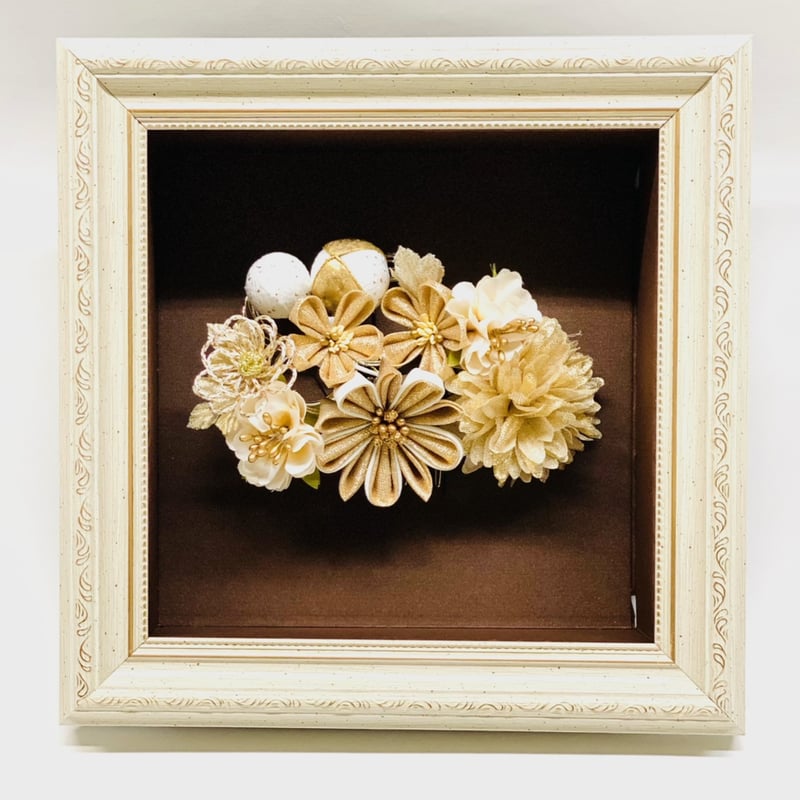 稲の花のパステル画 ゴールドフレーム 額縁 額縁 花 飾り Amie Flower Art Frame 髪飾り No051203 タナヲ屋呉服店 T