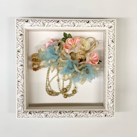 Pure Ribbon      　　  Flower Art Frame 髪飾り【No.030303】