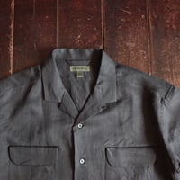 Nigel Cabourn  OPEN COLLAR SHIRT LINEN TWILL