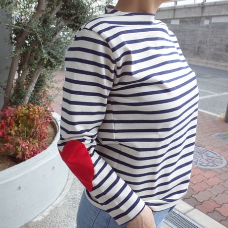 Saint James  OUESSANT  HEART ELBOW PATCH  ECRE/MARINE (TULIPE)
