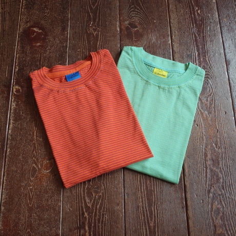 Yonetomi  NEW BASIC GARMENT DYE BORDER T-SHIRT
