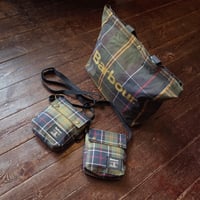 Barbour  telfield tartan tote bag  &  torridon tartan flight bag