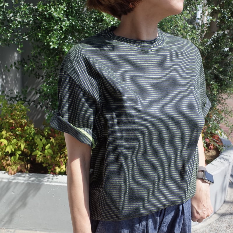 OVY Over Dye Border Tシャツ黒XL☆ロンハーマンボーダー