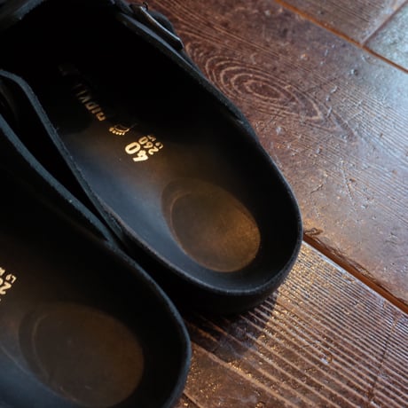 BIRKENSTOCK  BOSTON EXQUISITE  BLACK NATURAL LEATHER