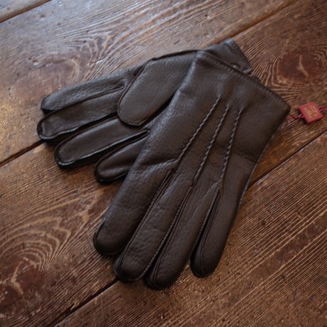 DENTS  "ETON" Heritage Three-Point Cashmere-Lined Deerskin Leather Gloves