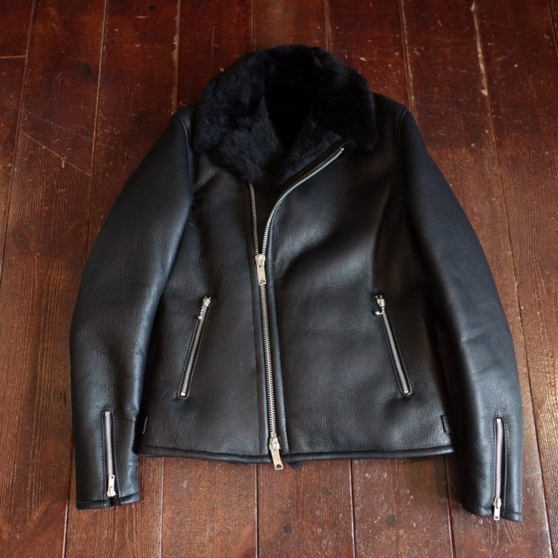 美品　JAMES GROSE ムートンジャケット　BLACK 日本公式】JAMES GROSE（ジェームスグロース）｜シアリング