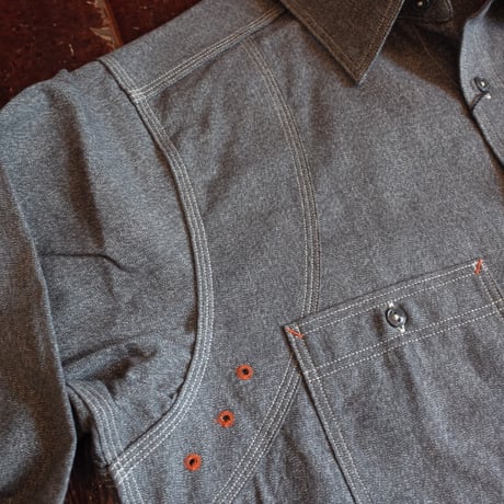 Nigel Cabourn  NEW MEDICAL SHIRT "SALT&PEPPER"