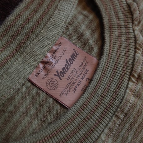 Yonetomi  GARMENT DYED BORDER T-SHIRT (Short Sleeve)