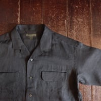 OPEN COLLAR SHIRT LINEN TWILL