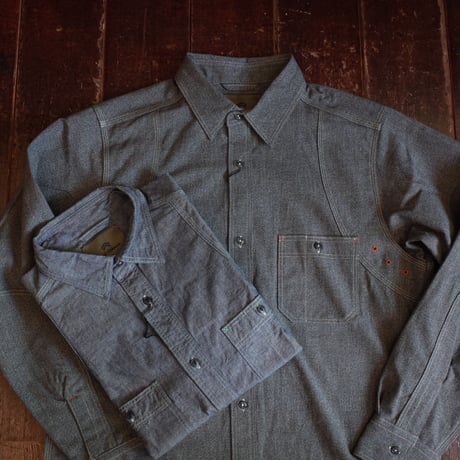 Nigel Cabourn  NEW MEDICAL SHIRT "SALT&PEPPER"
