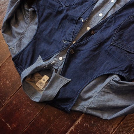 Post O' Alls  #3503 - 8DI  DEE Vest 2  8oz Denim Indigo Deep Wash