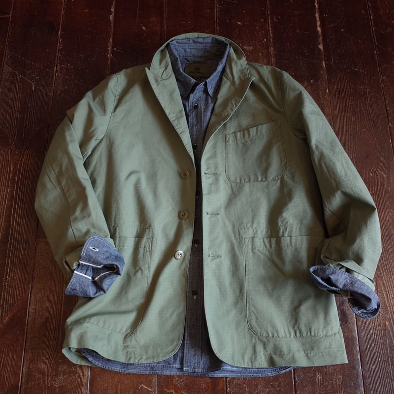 【美品】Nigel Cabourn LYBRO ブッシュジャケット50オリーブ Nigel Cabourn 『 LYBRO 』PEAK BLAZER - COTTON RIP