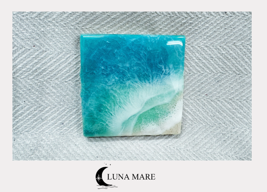 波のアートボード（ターコイズ） | LUNAMARE resinfactory