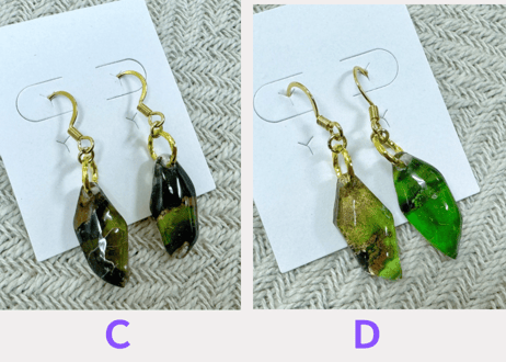 アルコールインクアートのピアス