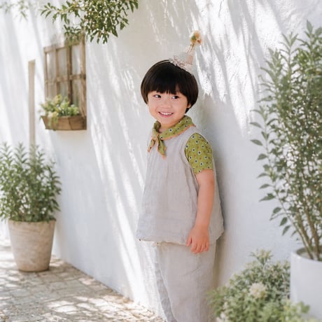 【kruhitkalove】Patchwork Flowers Cotton Party Hat / Green