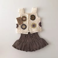 予約【babytoly】Marla Crochet Patchwork Vest /design 1