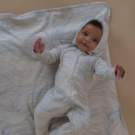 【organic zoo】Seascape Zip Sleepsuit Undyed