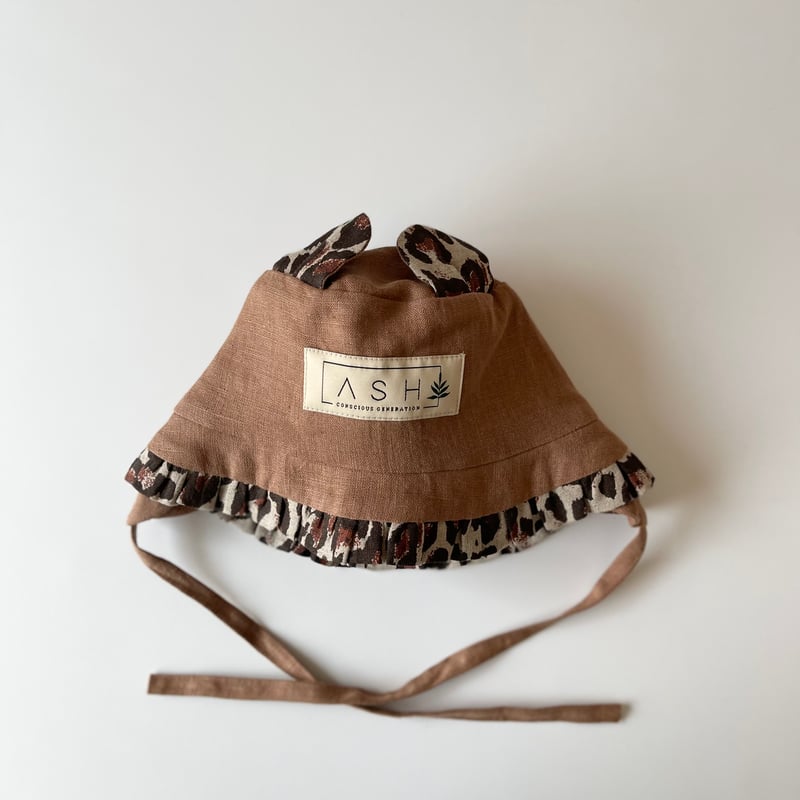 ASH GENERATION】cocoa bear hat（mixed / leopard）