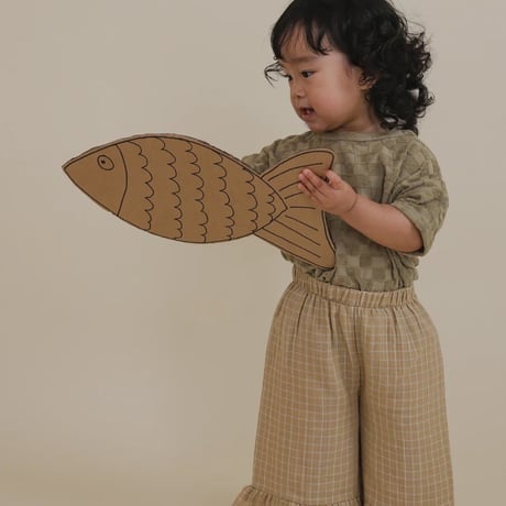 【organic zoo】Grid Check Wheat Frill Culottes