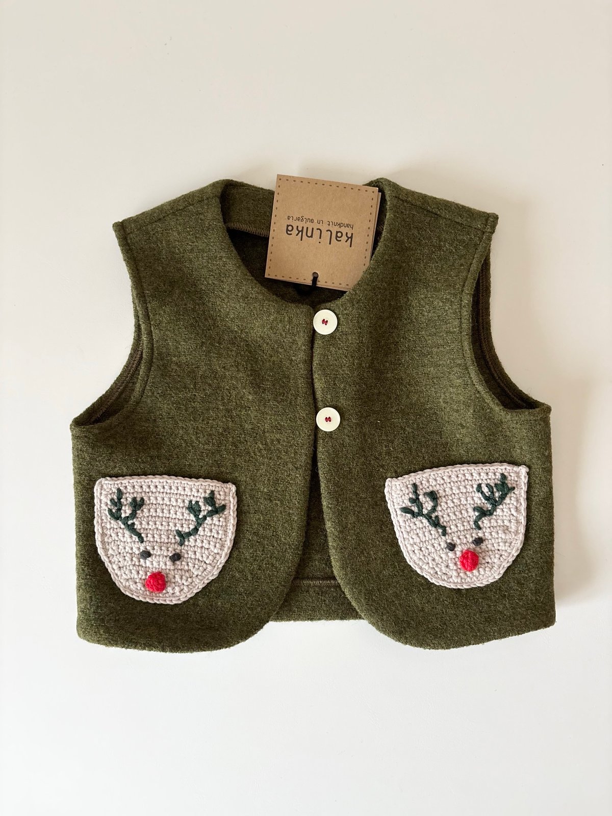 kalinka】Rudolph Vest / Green | lana