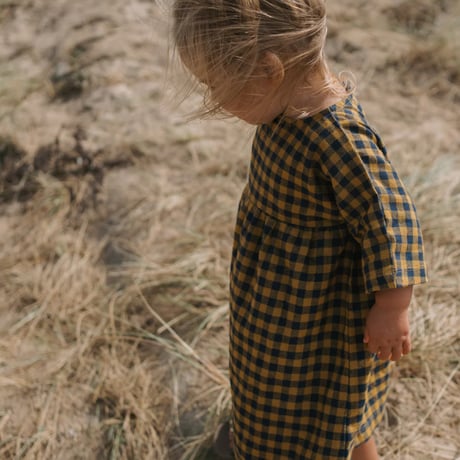【organic zoo】Blueberry Gingham Gather Dress