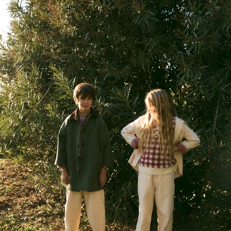 【birinit】Gingham Russet Biri knit sweater kids