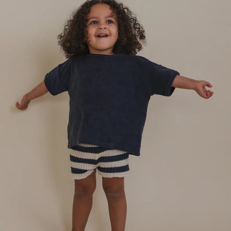【organic zoo】Navy Terry Boxy T-Shirt