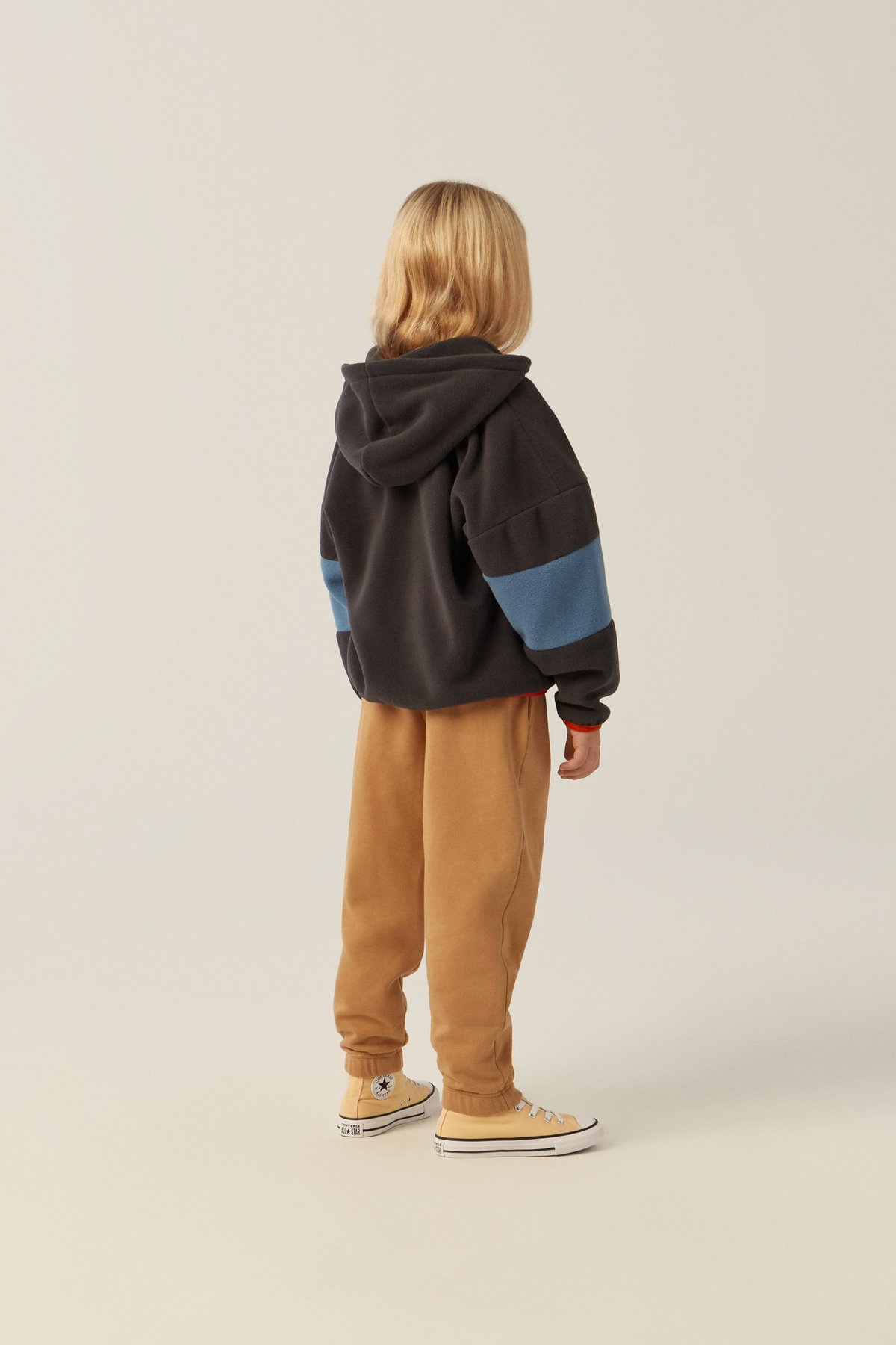 the campamento】COLOR BLOCK POLAR ZIPPED SWEATS