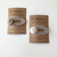 【babytoly 】 crochet mini clips circles/thyme × seaweed