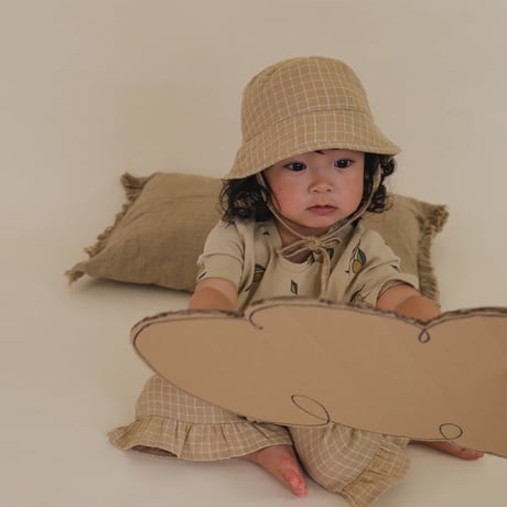 【organic zoo】Grid Check Wheat Bucket Sun Hat