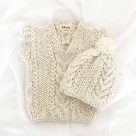 予約【babytoly 】baby alpaca cable vest