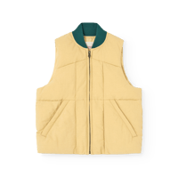 the campamento】GREEN AND ECRU TEDDY VEST | lana