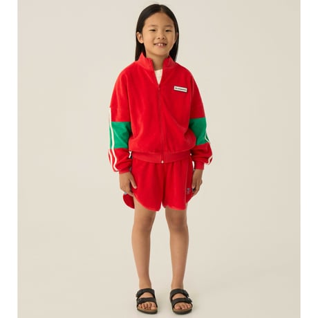 【the campamento】Red Color Block Zipped Sweatshirt