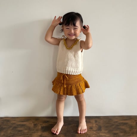 予約【babytoly】eva knit top / ribbons