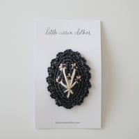 【Little Cotton Clothes】 Crochet Hair Clip Bunch of Flowers - Blue