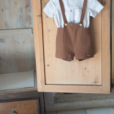 【Popelin】Terracotta panelled dungarees