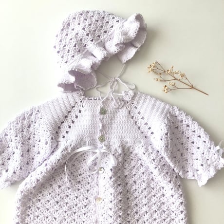 【babytoly×lana 】 CROCHET CEREMONY DRESS&bonnet set