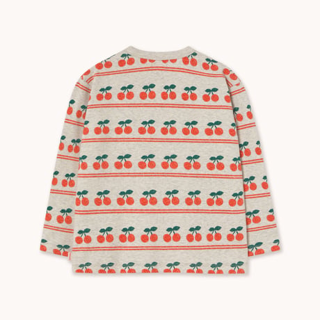 【TINYCOTTONS】CHERRY PATTERN RIB TEE *light cream heather*