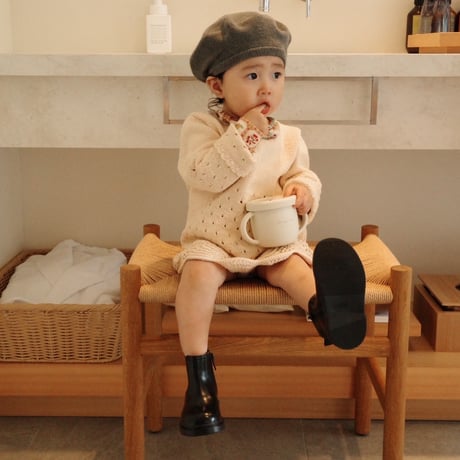 【babytoly】Artemis knit dress long sleeve / salmon pink